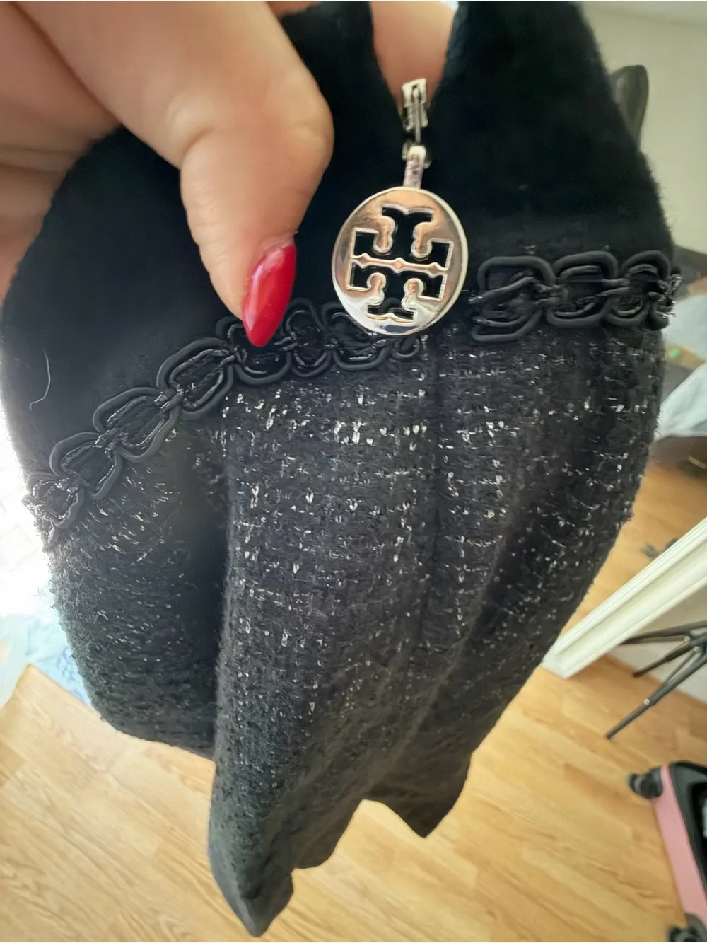 Tory Burch Charcoal Tweed Button-Front Jacket & Skirt